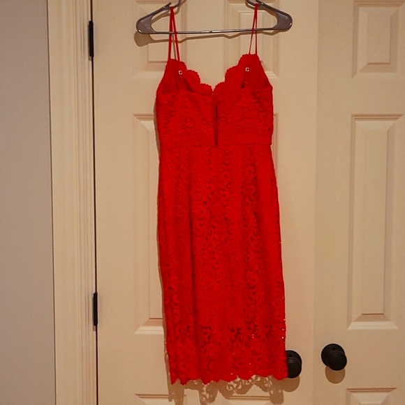 Jcrew red lace dress, 00 - Picture 2 of 2